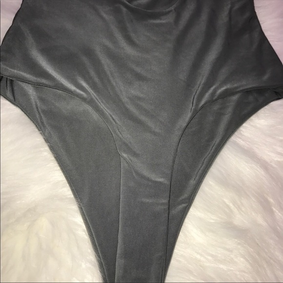 Open back olive green bodysuit. - Picture 6 of 7